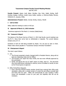 Tuscarawas Campus Faculty Council Meeting Minutes Faculty  Present April 08, 2015