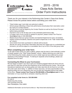2015 - 2016 Class Acts Series Order Form Instructions