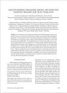 HEALTH-SEEKING BEHAVIOR AMONG HIV-INFECTED PATIENTS TREATED FOR TB IN THAILAND