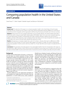 Comparing population health in the United States and Canada Open Access