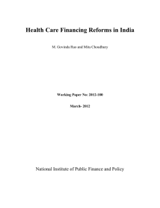Health Care Financing Reforms in India