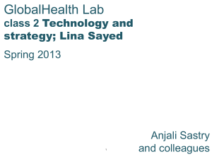 GlobalHealth Lab Technology and class 2 strategy; Lina Sayed