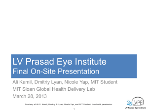 LV Prasad Eye Institute Final On-Site Presentation