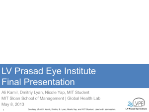 LV Prasad Eye Institute Final Presentation