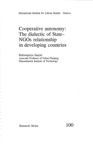 Cooperative autonomy: NGOs relationship in developing countries The dialectic of State—
