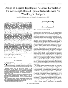 Design of Logical Topologies: A Linear Formulation Wavelength Changers