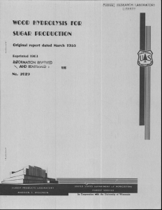 %/CCU 1-1,TPOILYSIS FOP SUGAR PUCDUCTICN original report dated March 1955