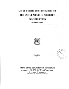 USE List of Reports and publications o n OF WOOD IN AIRCRAFT Mt