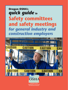 Safety committees and safety meetings quick guide for general industry and