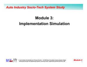Module 3: Implementation Simulation Auto Industry Socio -