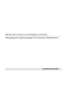 Navigating the Legal Landscape for University Administrators  Last Edited: Spring 2015
