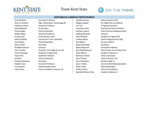 Team Kent State ASHTABULA CAMPUS PARTICIPANTS