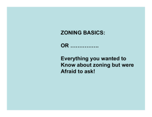 ZONING BASICS: OR ……………. Everything you wanted to Know about zoning but were