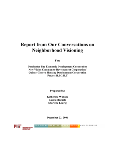 Report from Our Conversations on Neighborhood Visioning