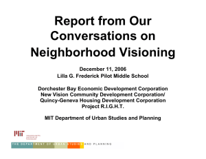 Report from Our Conversations on Neighborhood Visioning