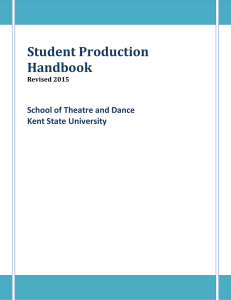 Student Production Handbook School of Theatre and Dance