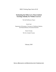 Estimating the Effects of a Time-Limited Earnings Subsidy for Welfare-Leavers