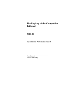 The Registry of the Competition Tribunal 2008–09