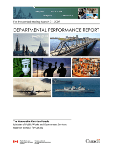 DEPARTMENTAL PERFORMANCE REPORT  pwgsc.gc.ca