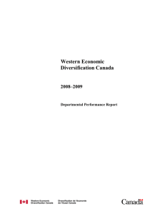 Western Economic Diversification Canada 2008–2009 Departmental Performance Report
