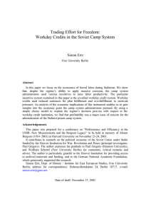 Trading Effort for Freedom: Workday Credits in the Soviet Camp System