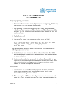 WHO Child Growth Standards SAS igrowup package