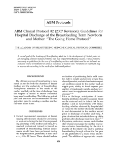 ABM Clinical Protocol #2 (2007 Revision): Guidelines for ABM Protocols