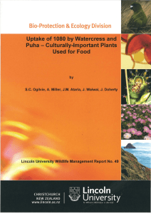 Bio-Protection Ecology Division Uptake of 1080 Watercress and