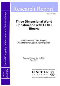 Research Report Three Dimensional World Construction with LEGO Blocks
