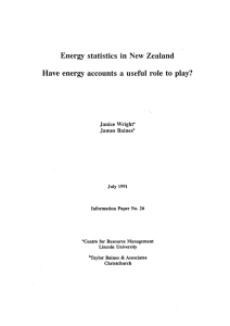 Energy  statistics  in  New  Zealand Janice James Baines
