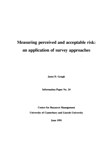 Measuring  perceived and acceptable risk: an application of survey approaches