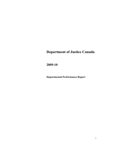 Department of Justice Canada 2009-10 Departmental Performance Report