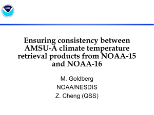 Ensuring consistency between AMSU-A climate temperature retrieval products from NOAA-15 and NOAA-16