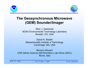 The Geosynchronous Microwave (GEM) Sounder/Imager