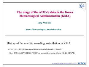 The usage of the ATOVS data in the Korea Sang-Won Joo