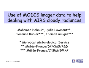 Use of MODIS imager data to help
