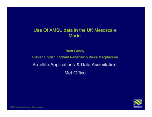 Use Of AMSU data in the UK Mesoscale Model Met Office