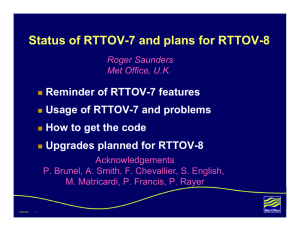 Status of RTTOV-7 and plans for RTTOV-8