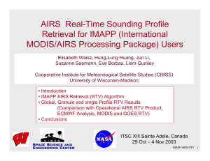 AIRS  Real-Time Sounding Profile Retrieval for IMAPP (International