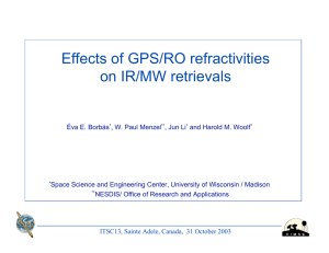 Effects of GPS/RO refractivities on IR/MW retrievals