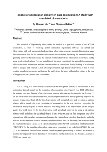 Impact of observation density in data assimilation: A study with é