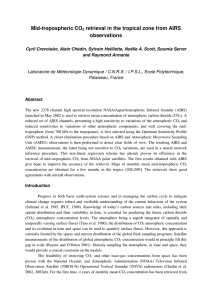 Mid-tropospheric CO retrieval in the tropical zone from AIRS observations