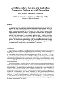 Joint Temperature, Humidity, and Sea Surface Marc Schwaerz and Gottfried Kirchengast Abstract