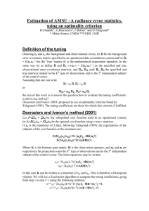 Estimation of AMSU –A radiance error statistics, using an optimality criterion