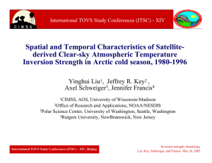Spatial and Temporal Characteristics of Satellite- derived Clear-sky Atmospheric Temperature
