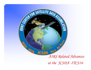 AIRS Related Advances at the  JCSDA -ITCS14-
