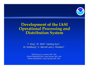 Development of the IASI Operational Processing and Distribution System T. King