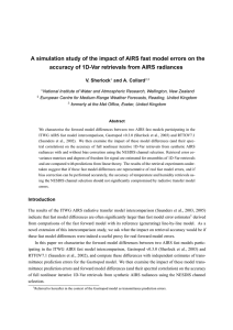 A simulation study of the impact of AIRS fast model... accuracy of 1D-Var retrievals from AIRS radiances