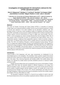Investigation of methodologies for atmospheric retrieval for the CPTEC operational system