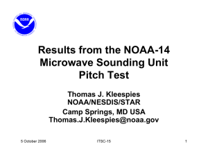 Results from the NOAA-14 Microwave Sounding Unit Pitch Test Thomas J. Kleespies